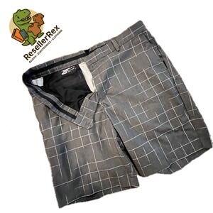 Nike Golf Modern Fit Gray Plaid Shorts Mens Size 40 DRI-FIT